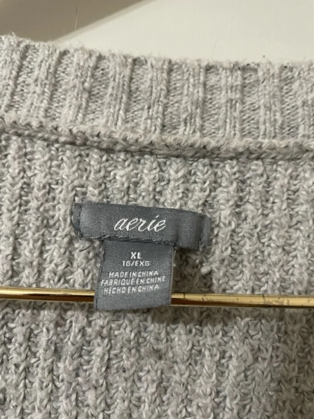 Aerie Heather Gray Ribbed Oversized Tunic Sweater - XL